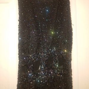 Blackish/Navy Blue beaded gown